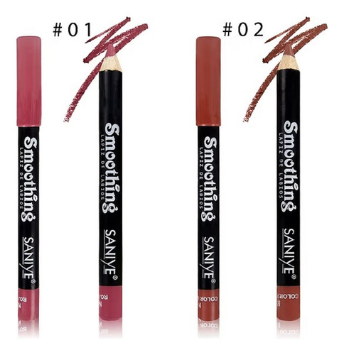 Set 12 Delineadores De Labios Lápiz, Pigmentación Profunda