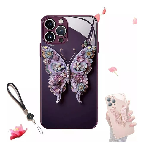 Carcasa Protectora Del Teléfono Móvil Con Patrón Mariposa 3d