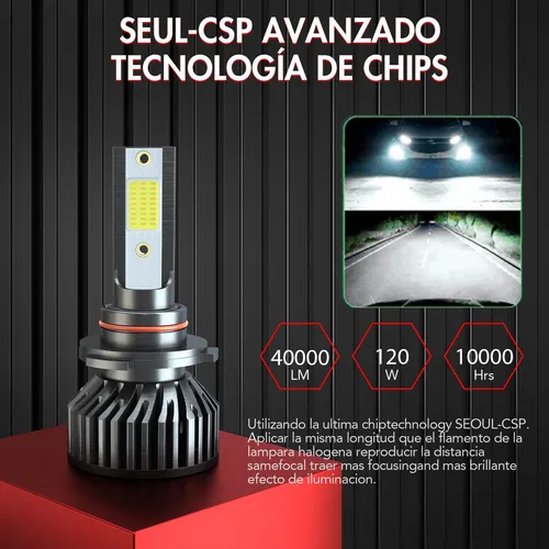 40000lm, Kit De Faros Delanteros Csp Led Canbus 9005 9006