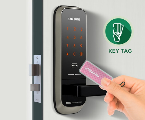 Imagen 3 de 7 de Cerradura Inteligente Samsung Shp H20 Clave Y Tarjeta Mini