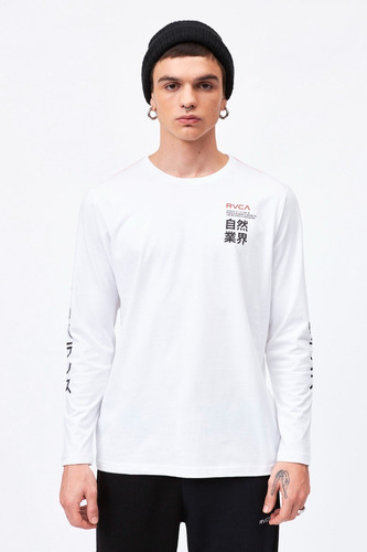 Remera Manga Larga Hiragana Rvca Hombre