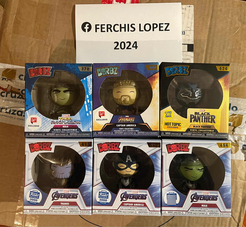 Funko Pop! Dorbz Lote Avengers. Marvel Hulk Black Panther... (Usado)