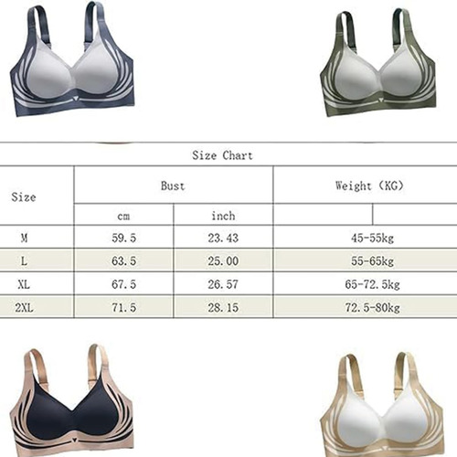 2pcslifting Sujetador Push-up Inalámbrico Anti-flacidez,