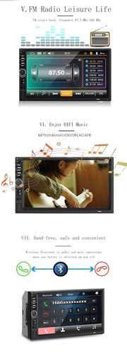 Imagen 4 de 10 de Radio Carro Bluetooth Mirror Link Usb Pantalla 7 Hd Mod 2020