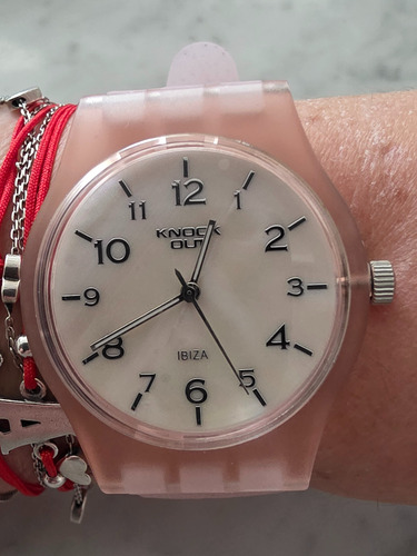 Reloj Knock Out Dama Malla De Silicona Modelo Ibiza Rosa Claro Rosa Claro 718