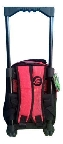 Mochila 12 Pulgadas Carro Rapido Y Furioso Cresko - Rf015 Color Negro/rojo Diseño De La Tela Liso
