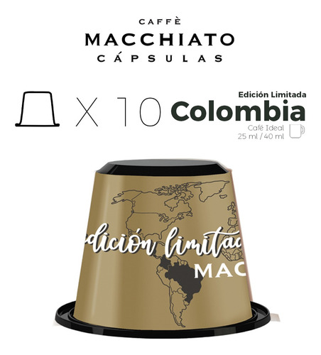 Edición Limitada Colombia Macchiato 10 Capsulas Nespresso