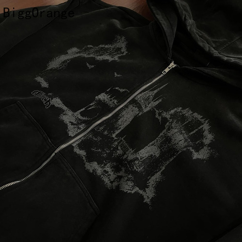 Chaqueta Gótica, Sudadera Con Capucha, Y2k Spring Nw