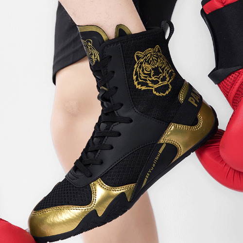 Botas Boxeo Caña Alta, Zapatos Entrenamiento Boxeo Flexibles