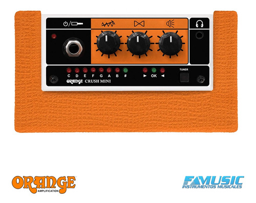 Imagen 4 de 10 de Amplificador De Guitarra Electrca Orange Crush Cr3 Mini 3w