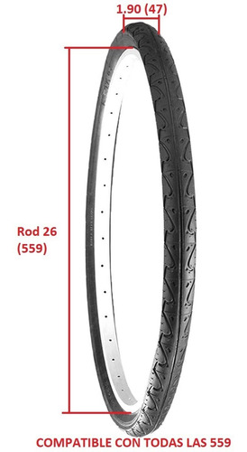 Imagen 3 de 10 de Cubiertas Bicicleta Rod 26 Playera Urbana Mas 2 Camaras Auto