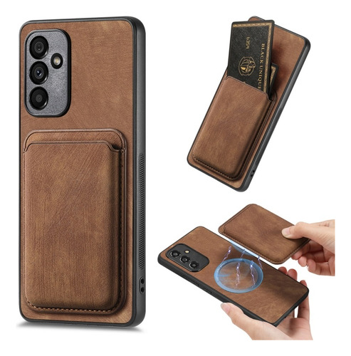 Funda De Teléfono Magnética De Cuero Retro Para Samsung