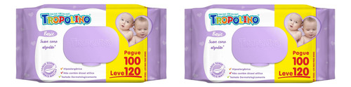 Kit 2 Toalhas Umedecidas Tropolino 120 Unidades - Hygieline