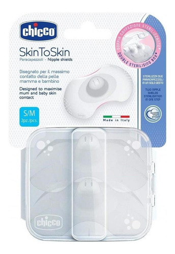 Imagen 1 de 6 de Pezoneras Chicco Skintoskin Estuche Para Esterilizar
