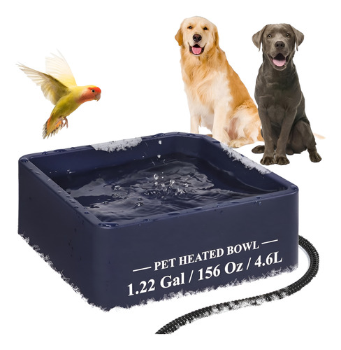 Recipiente De Agua Con Calefacción Para Perros, Gatos Bowl 156 Onzas