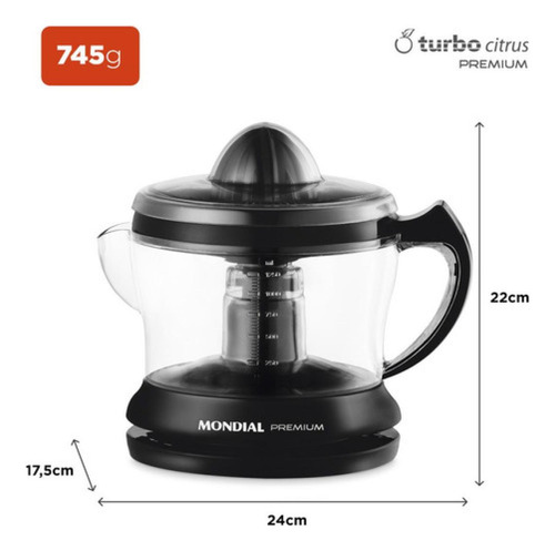 Espremedor Premium Mondial E-02 Preto 220v