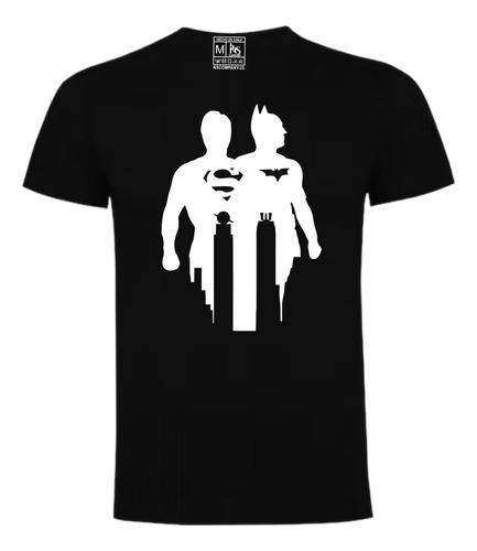 Polera Batman & Superman  Estampanda Vinilo 100% Algodon