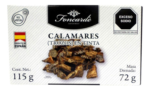 Calamares Trozos Foncarde Tinta Lata Despensa 115gr