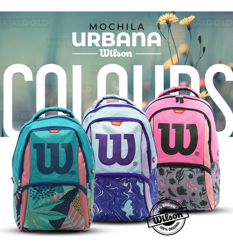 Imagen 6 de 10 de Mochila Wilson Mujer Urbana Deportes Gym Porta Notebook