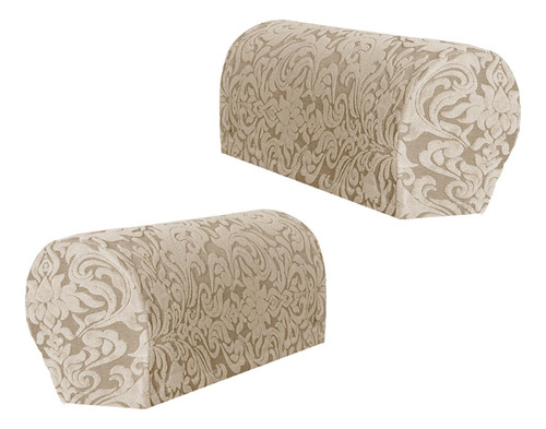3 Fundas Elásticas Para Reposabrazos Jacquard, Fundas Caqui
