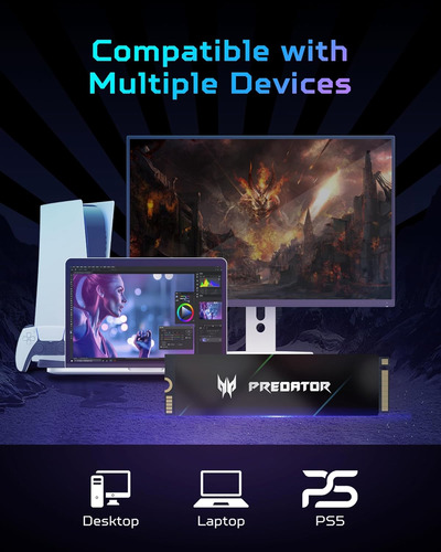 Acer Predator Gm7000 512gb Gaming Ssd Pcie Nvme Gen4 M.2 ...