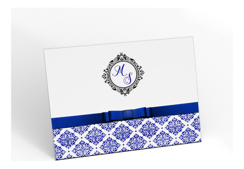 Kit 20 Convites Casamento Azul - Papel 240 Grs. - Embalados