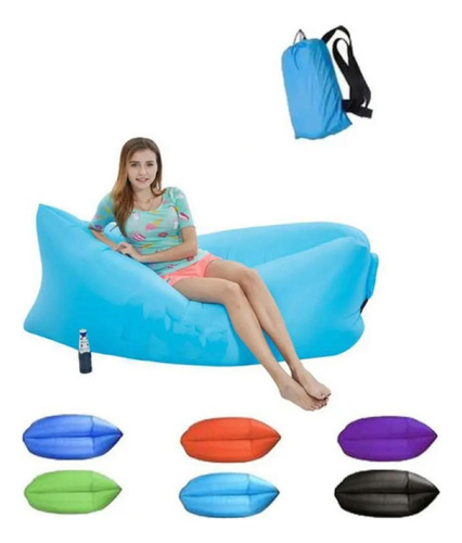 Sofá Cama Sillon Inflable Portatil Multiuso Colchon Descanso