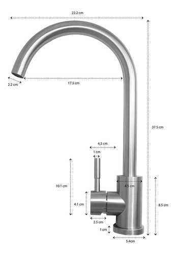 Monocomando Grifo Canilla Mesada Cocina Agua Fria