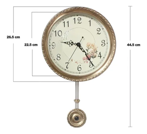 Poserion Reloj De Pared De Péndulo De Cobre Puro Antiguo, De