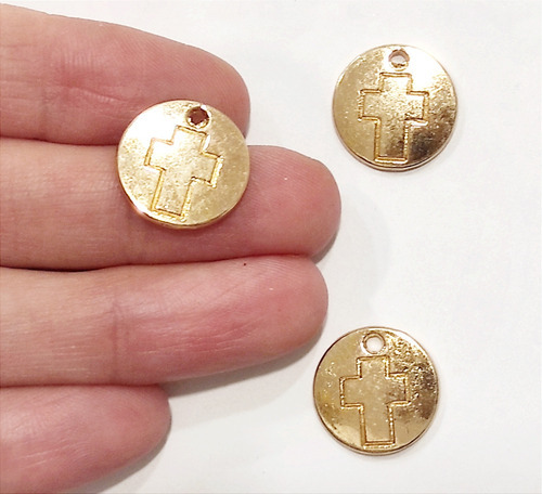 10 Dijes Medalla Cruz Metal Bijouterie Souvenirs Artesania 