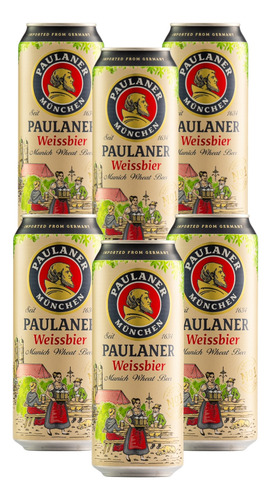 Six Pack Cerveza Paulaner Weissbier Lata 500 Ml