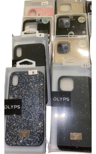 Capa De Luxo Swarovski Com Cristais iPhone XR Ao 16 Pro Max