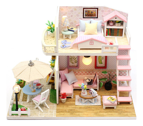 Mz Kit De Casa De Muñecas Diy: Casa En Miniatura Con