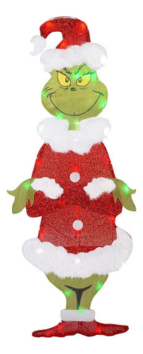 Fweaad Navidad Grinch Llegada Decoración Exterior Luces Led