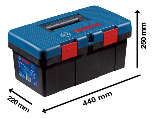 Caja de herramientas Bosch 1 600 A01 2XJ de plástico 19.5cm x 42.7cm x 23.2cm negra y azul