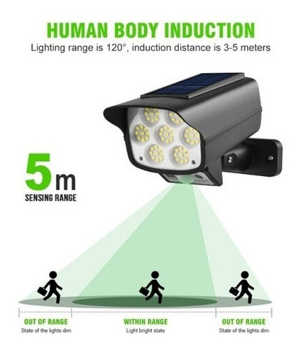 Reflector Foco Sensor De Movimiento Recargable Con Luz Solar