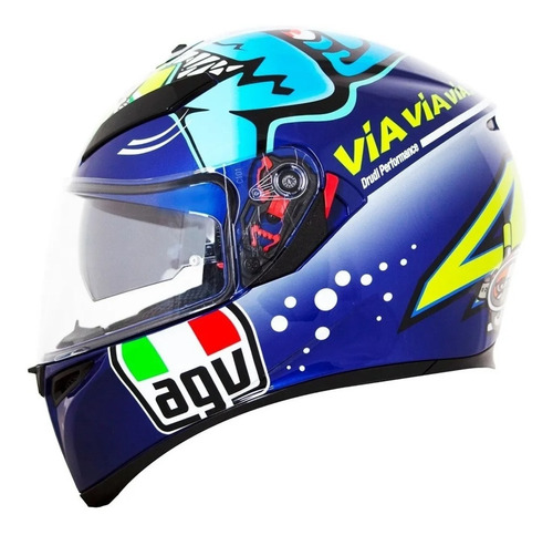 Capacete Agv K3 Sv Misano 2015 Tubarão Valentino 46 +pinlock