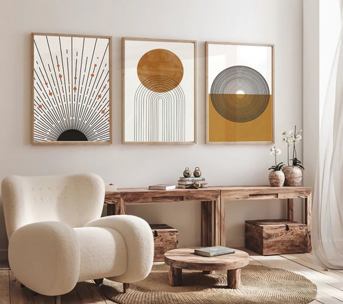 Cuadro Boho I, Deco Abstracta. Set X3, 40x60. Quaddros.