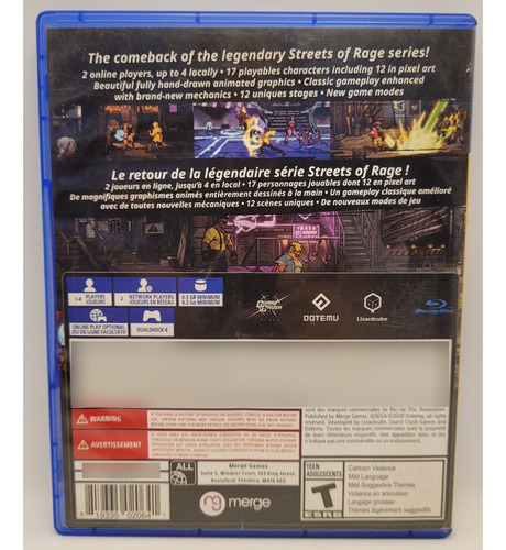 Ps4 Streets Of Rage 4 Anniversary Edition Midia Física (Usado)