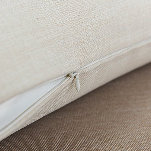 Jeanerlor Funda De Almohada Decorativa De Lino Con Forro Sin