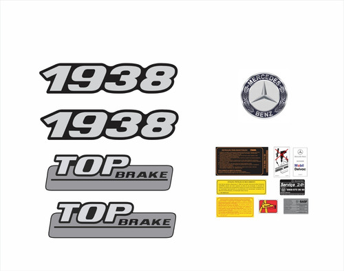 Kit Adesivos Compatível Mercedes 1938 Top Brake F069 Cor Padrão