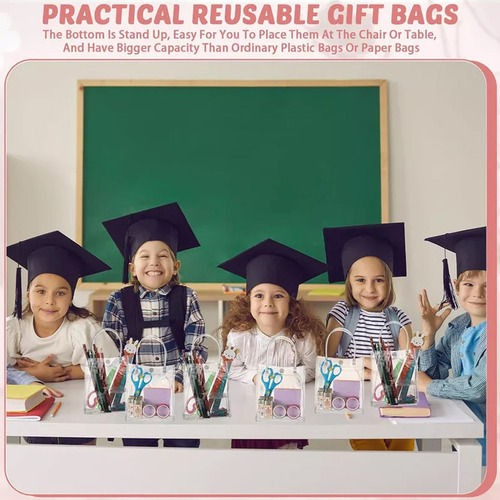 10 Sacos De Regalo De Plástico Reutilizables De 15 X 20 X 7