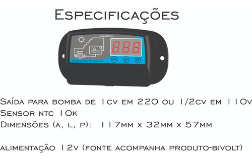 Controlador De Temperatura P/ Piscina Cdt Aquecimento Solar