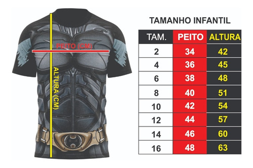 Imagem 4 de 4 de Batman - Camiseta Infantil - Tecido Dryfit