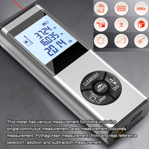 Laser Distance Meter Volume Rangefinder Area Lcd