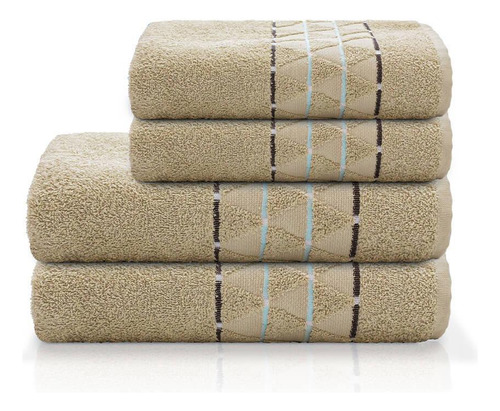 Toalla de baño y cara Atrium Beige de 4 piezas para camisas