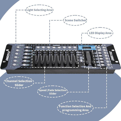 Controlador De Iluminación Dmx De 192 Canales Consola Dmx512