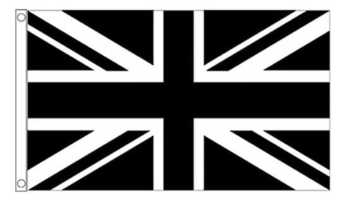 Black Union Jack Flag - 3 X 5ft Queen Elizabeth Ii Of Great