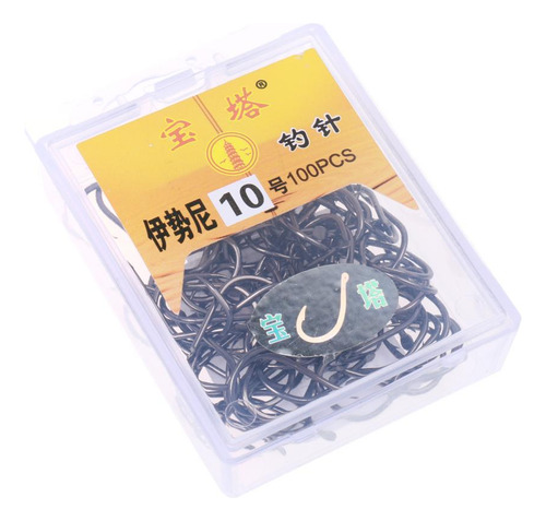 Set De 170pcs Ganchos Bajos De Pesca Acero Carbono Negro