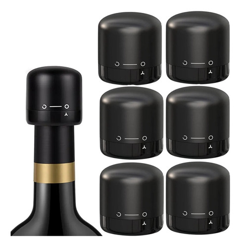 . Tapón De Vino Tinto De Conservación Al Vacío De 6 Piezas